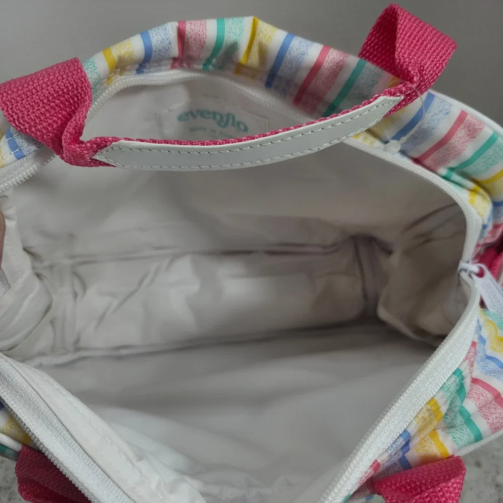 Vintage Evenflo insulated Diaper Bag Rainbow Stripe Pastel Pacesetter NWT